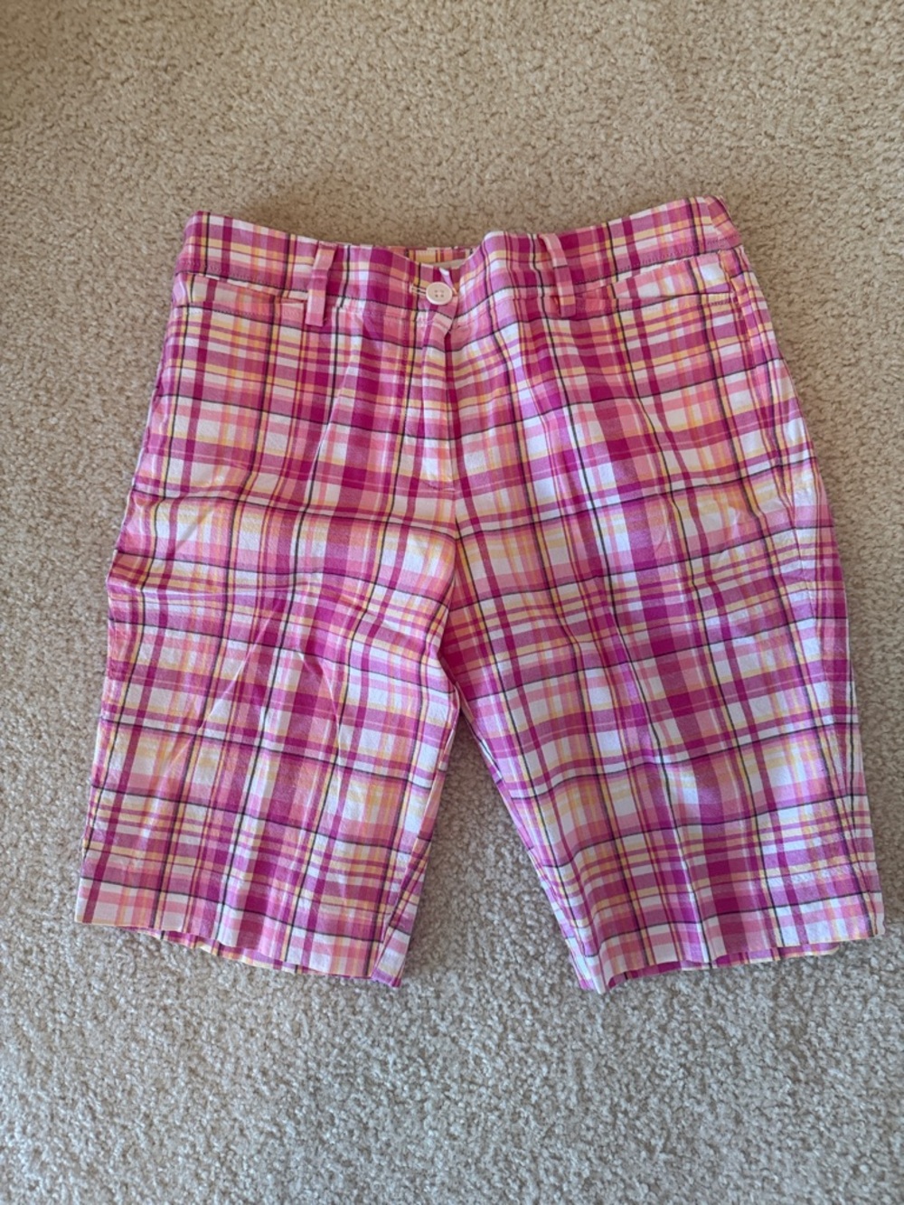 Talbots Pink Plaid Bermuda Shorts
